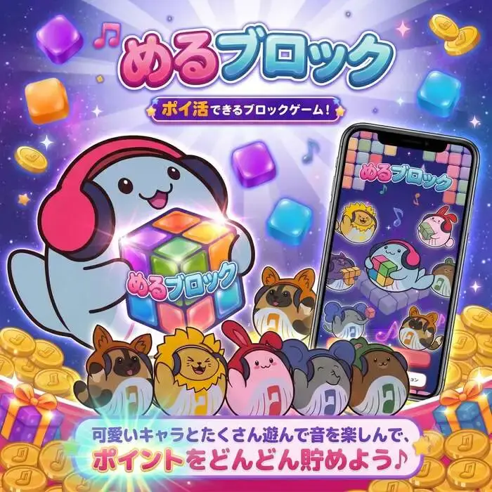 遊んでめるポを貯めよう！めるブロックの画像